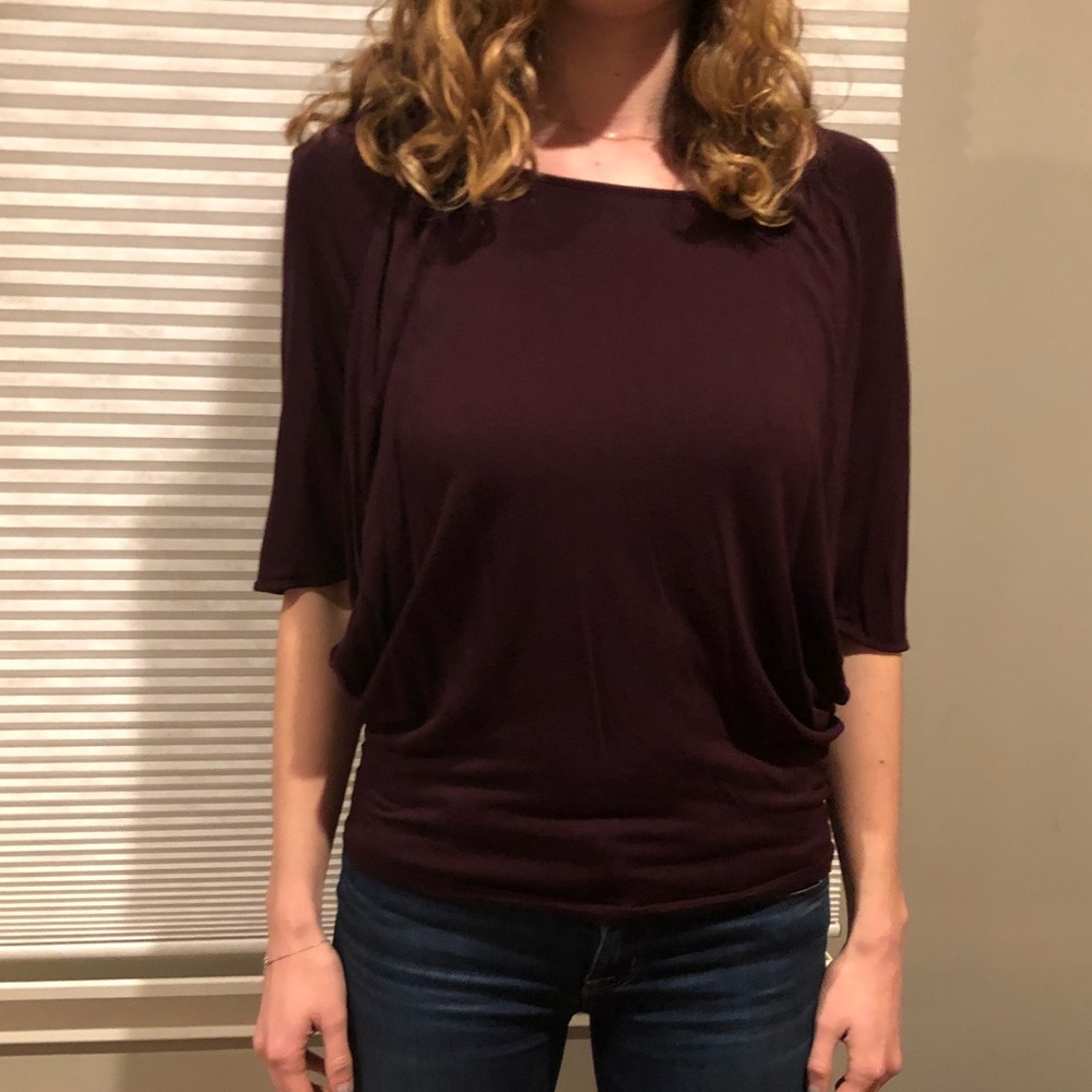 Capote Purple Blouse with flare Sleeves